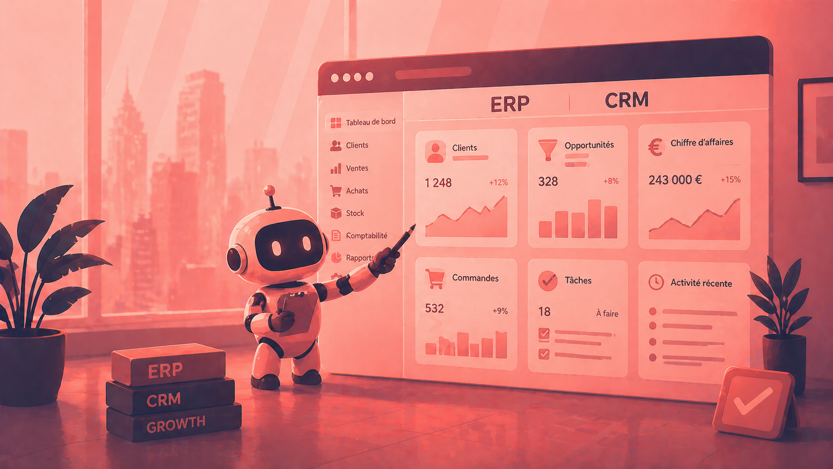 Service ERP et CRM connecté