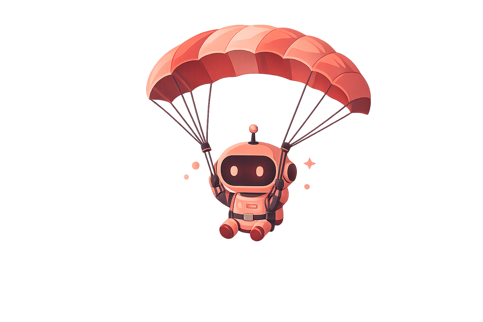 Robot Taurooks en parachute