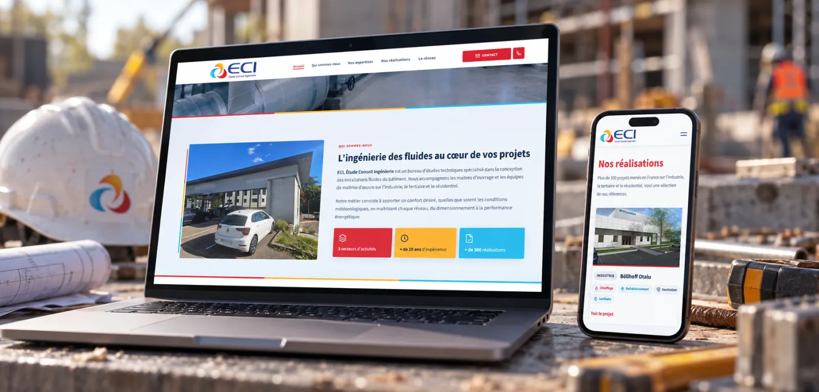 Aperçu du site internet ECI BET, bureau d'études techniques des fluides à Voiron